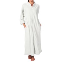 Paddi Murphy Ultra Plush Velour Robe - Mandarin Collar, Full Zip, Long Sleeve (For Women) in White - Closeouts