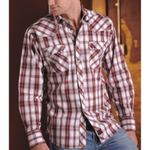 Panhandle Slim 90 Proof Saddle-Stitch Plaid Shirt - Long Sleeve (For Men) in Red - Closeouts