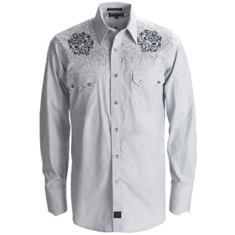 Panhandle Slim 90 Proof Western Shirt - Micro-Stripe, Snap Front, Long Sleeve (For Men) in Grey