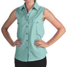 Panhandle Slim Bandera Shirt - 4 oz. Cotton Twill, Snap Front, Sleeveless (For Women) in Mint - Closeouts