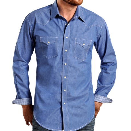 Panhandle Slim Bay Street Vintage Shirt Snap Front Long Sleeve For Men