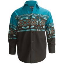 Panhandle Slim Border Print Shirt - Snap Front, Long Sleeve (For Boys) in 01 Black - Closeouts
