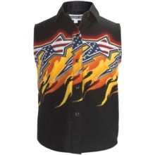 Panhandle Slim Fireworks Aztec Border Western Shirt - Snap Front, Sleeveless (For Girls) in Black - Closeouts