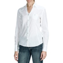 Panhandle Slim Lurex® Stripe Crinkle Shirt - Snap Front, Roll-Up Long Sleeve (For Women) in White - Closeouts