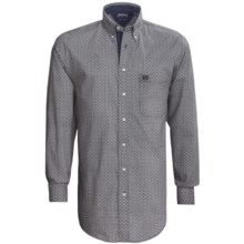 Panhandle Slim Peached Poplin Print Shirt - Long Sleeve (For Tall Men) in Brown - Closeouts
