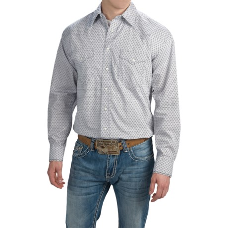 Panhandle Slim Print Shirt Snap Front, Long Sleeve (For Men)