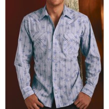 Panhandle Slim Retro Print Cowboy Shirt - Long Sleeve (For Men) in Blue - Closeouts