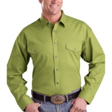 Panhandle Slim Twill Snap Shirt - Long Sleeve (For Men) in Sage Green - Closeouts