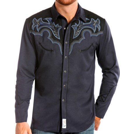Panhandle Slim Two Tone Retro Western Shirt Snap Front, Long Sleeve (For Men)