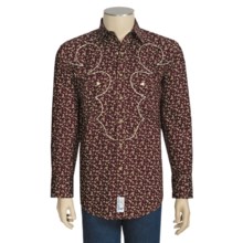 Panhandle Slim Vintage Retro Wallpaper Print Shirt - Cotton, Long Sleeve (For Men) in Burgundy - Closeouts