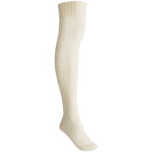 Pantherella Cable Socks - Merino Wool, Over-the-Calf (For Women) in Cream - Closeouts