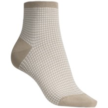 Pantherella Fancy Ankle Socks - Cotton (For Women) in Tan Houndstooth - Closeouts