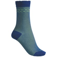Pantherella Fancy Bright Cotton Socks - Mid-Calf (For Women) in Lime/Blue - Closeouts