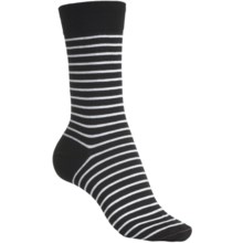 Pantherella Fancy Stripe Cotton Socks - Mid-Calf (For Women) in Black/White Stripe - Closeouts