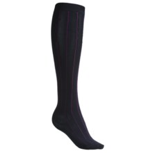 Pantherella Fancy Striped Socks - Knee-High (For Women) in Navy/Magenta Vertical Stripe - Closeouts