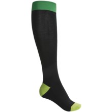 Pantherella Fancy Subtle Pattern Socks - Knee-High (For Women) in Black/Lime/Green - Closeouts