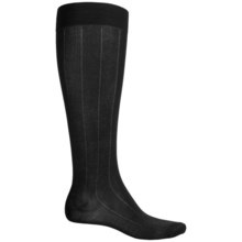 Pantherella Over-the-Calf Dress Socks - Egyptian Cotton (For Men) in Black Ribbed - Closeouts