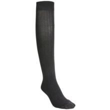 Pantherella Plain Cotton Socks - Knee-High (For Women) in Charcoal - Closeouts