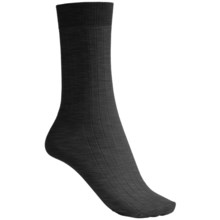 Pantherella Plain Socks - Cotton Blend, Mid-Calf (For Women) in Charcoal Tonal Stripe - Closeouts