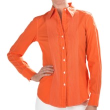 Paperwhite Cotton Pintuck Shirt - Long Sleeve (For Women) in Sunkist - Closeouts