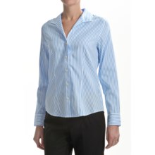Paperwhite Cotton-Silk Shirt - Long Sleeve (For Women) in Waterfall - Closeouts