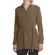 Paperwhite Crepe de Chine Silk Tunic Shirt - Long Sleeve (For Women)