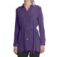 Paperwhite Crepe de Chine Silk Tunic Shirt - Long Sleeve (For Women)