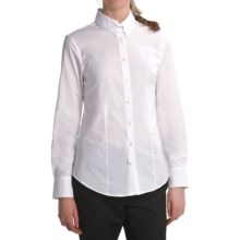 Paperwhite Latch Collar Shirt - Stretch Cotton, Long Sleeve (For Women) in White - Closeouts