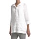 Paperwhite Linen Pullover Tunic Shirt - Long Sleeve (For Women)