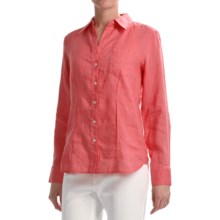 Paperwhite Linen Shirt - Long Sleeve (For Women) in Coral - Closeouts