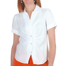 Paperwhite Linen Shirt - Short Sleeve (For Women) in White - Closeouts