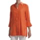 Paperwhite Linen Tunic Shirt - 3/4 Sleeve (For Women)