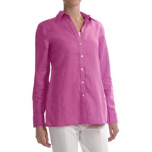Paperwhite Linen Tunic Shirt - Long Sleeve (For Women) in Candy Pink - Closeouts