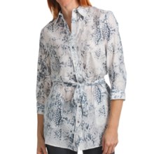 Paperwhite Printed Cotton-Silk Tunic Shirt - 3/4 Sleeve (For Women) in Multi - Closeouts