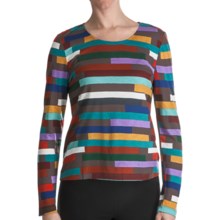 Paperwhite Printed Pullover Fitted Shirt - Long Sleeve (For Women) in Multi Horizontal Colored - Closeouts