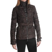 Paperwhite Printed Zip Front Jacket (For Women) in Brown - Closeouts