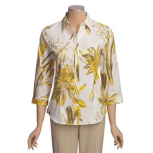 Paperwhite Sateen Print Shirt - Pick-Stitch, 3/4 Sleeve (For Women) in Multi - Closeouts