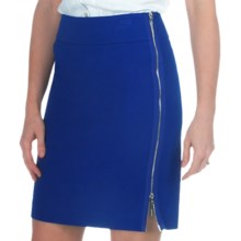 Paperwhite Side Zip Pencil Skirt - Stretch Cotton (For Women) in Ultramarine - Closeouts