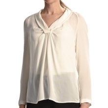 Paperwhite Silk Georgette Shirt - Long Sleeve (For Women) in Eggshell - Closeouts