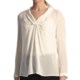Paperwhite Silk Georgette Shirt - Long Sleeve (For Women)