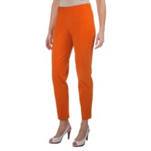 Paperwhite Stretch Cotton Crop Pants - Side Zip (For Women) in Sunkist - Closeouts