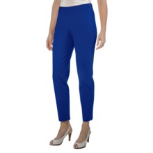 Paperwhite Stretch Cotton Crop Pants - Side Zip (For Women) in Ultramarine - Closeouts