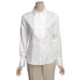 Paperwhite Stretch Cotton Sateen Shirt - Basket Weave Bib, Long Sleeve (For Women)