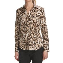 Paperwhite Stretch Cotton Sateen Shirt - Long Sleeve (For Women) in Brown Multi - Closeouts