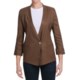 Paperwhite Stretch Linen Blend Jacket - 3/4 Sleeve (For Women)