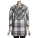 Paperwhite Tuxedo Ruffle Tunic Shirt - Linen-Cotton, 3/4 Sleeve (For Women)
