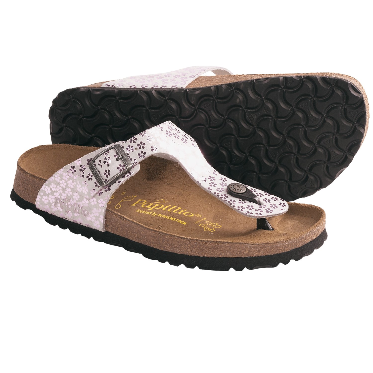 Papillio by Birkenstock Gizeh Sandals - Leather, Glitter Flower (For ...