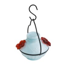 Parasol Pot de Creme Hummingbird Feeder - Recycled Hand-Blown Glass in Creme - Closeouts