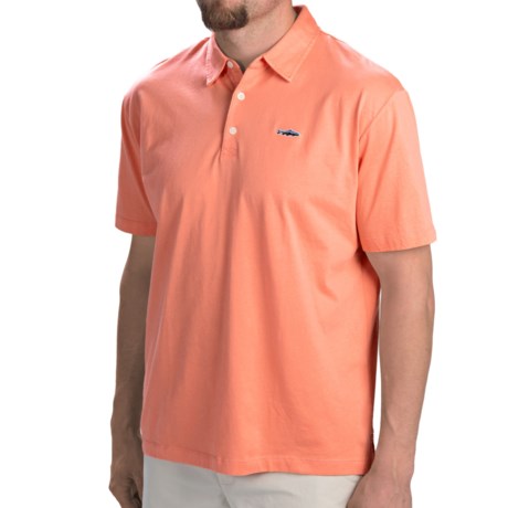 Patagonia Fitz Roy Trout Polo Shirt Organic Cotton Short Sleeve For Men