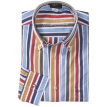 Paul & Shark Tape Stripe Shirt - Long Sleeve (For Men) in Blue/Red/Tan - Closeouts